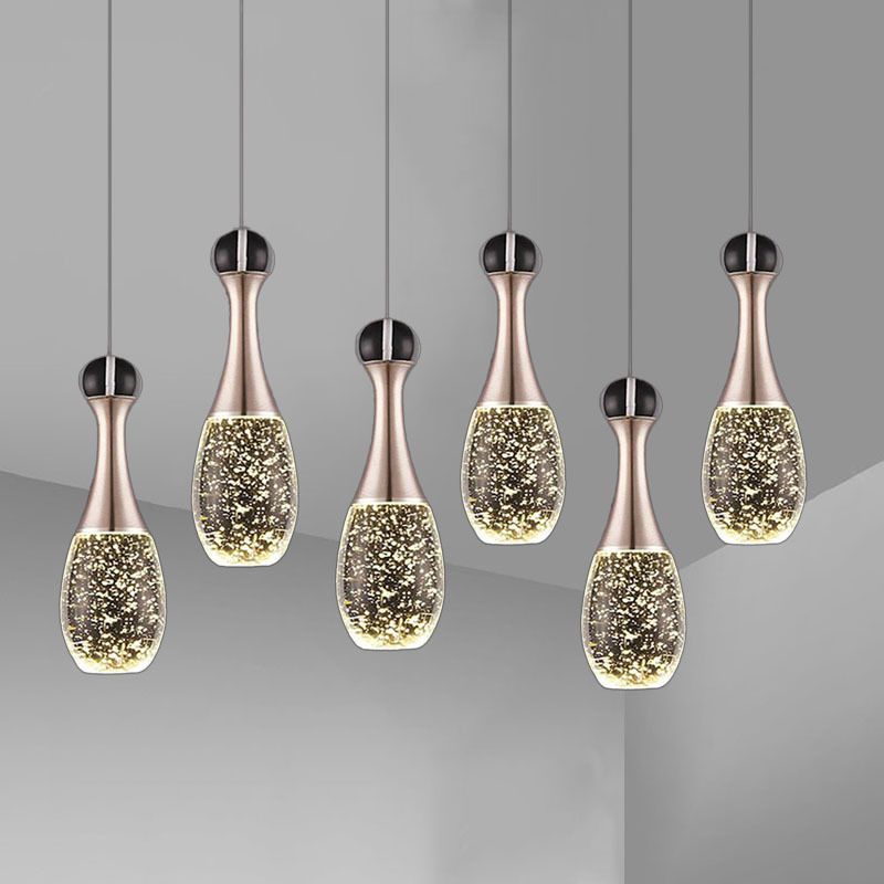 Minimalist Style Teardrop Cluster Pendant Light, Metal Multi Pendant Ceiling Light Fixture