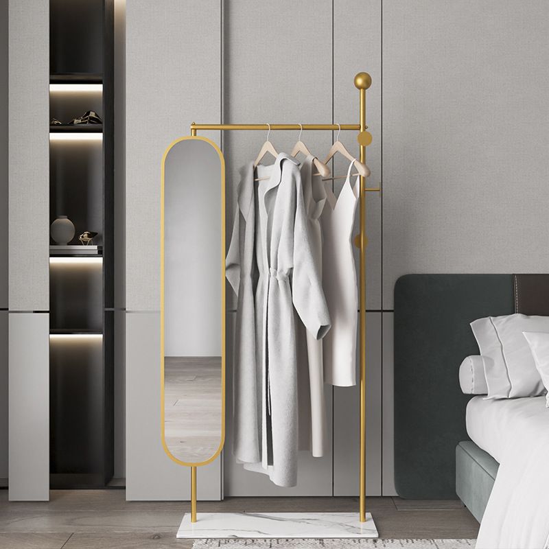 Gorgeous Coat Hanger Mirror Included Metal Coat Rack for Living Room