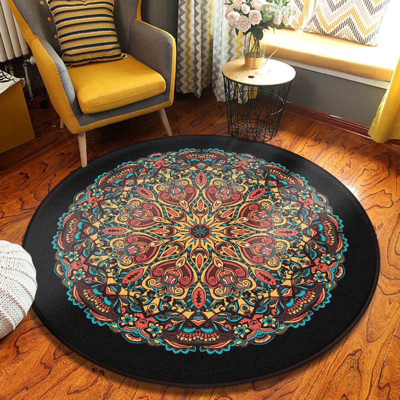 Tapis de tapis marocain bleu tapis graphique en polyester