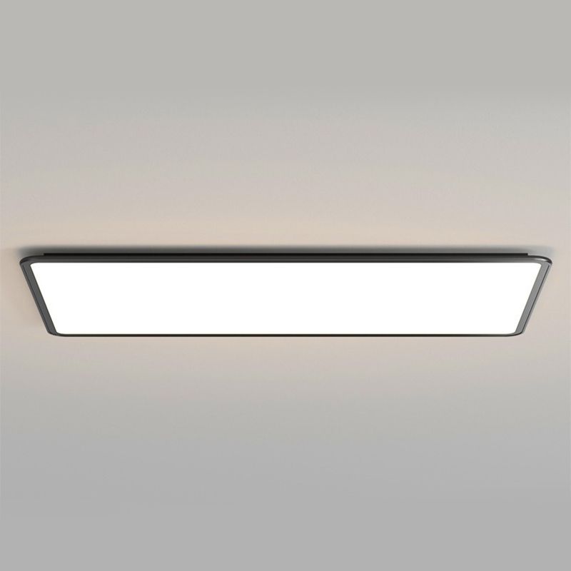 Metal Rectangle Flush Mount Light Fixture Modern 1 Light Flush Mount