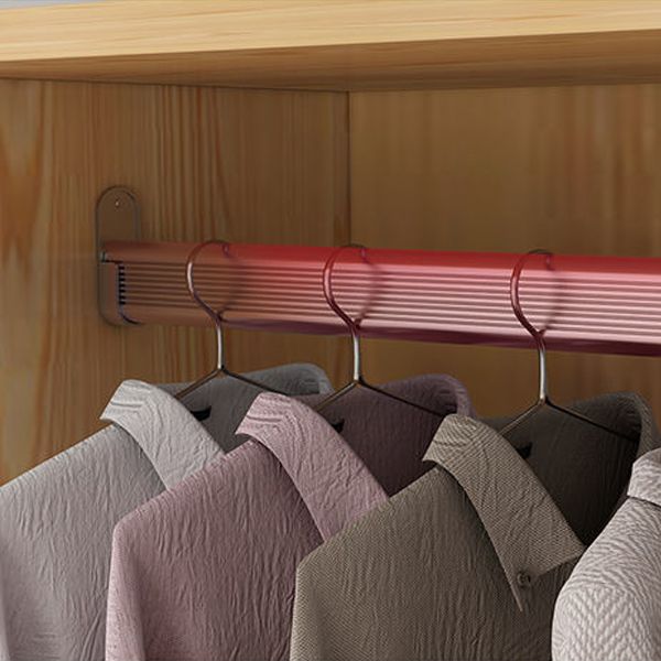 Contemporary Hanging Clothes Rack Solid + Manufactured Wood  Kid's Wardrobe