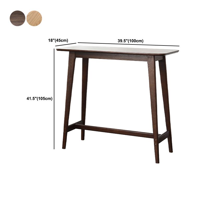 Modern Solid Wood Bistro Accent Dining Table Rectangle Indoor Patio Bar Table