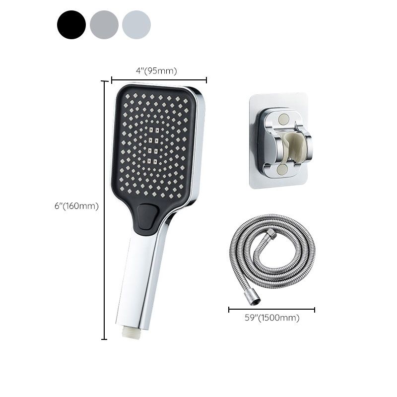 Rectangular Pressurized Shower Head 4-Setting Adjustable Water Flow Handheld Shower Head