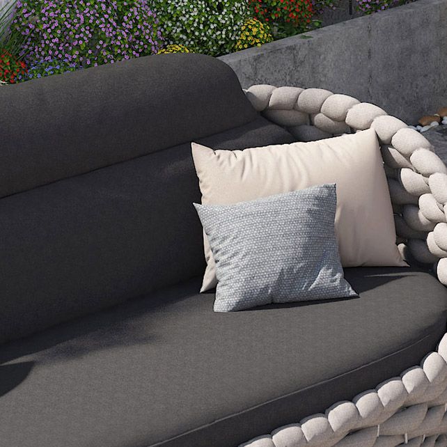 Modern Metal Patio Sofa Water Resistant Outdoor Patio Sofa with Cushions