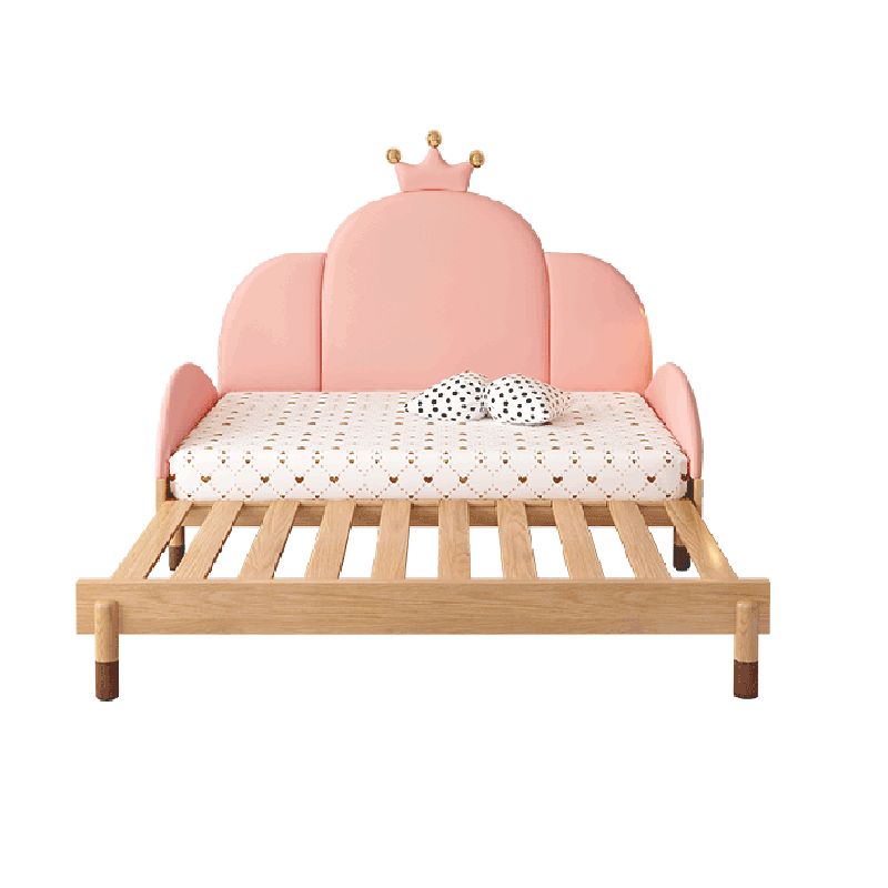 Modern Convertible Daybed in Pink Upholstered Bed Frame for Girls