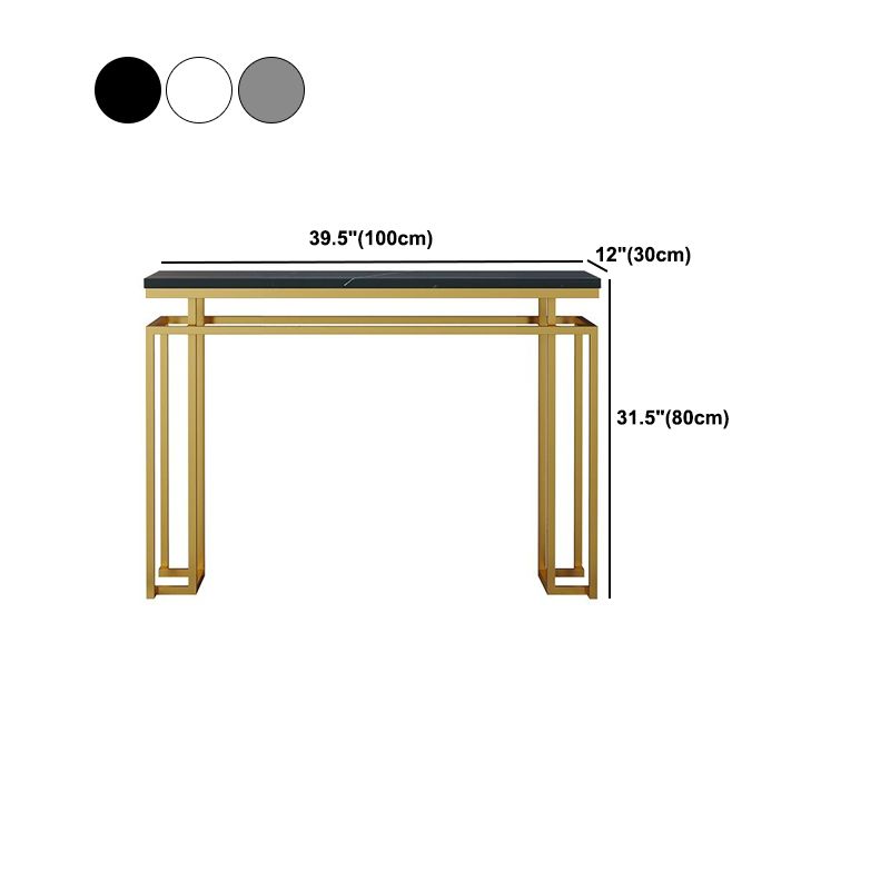 Glam Rectangle Marble/metal Scratch Resistant Console Table for Hall