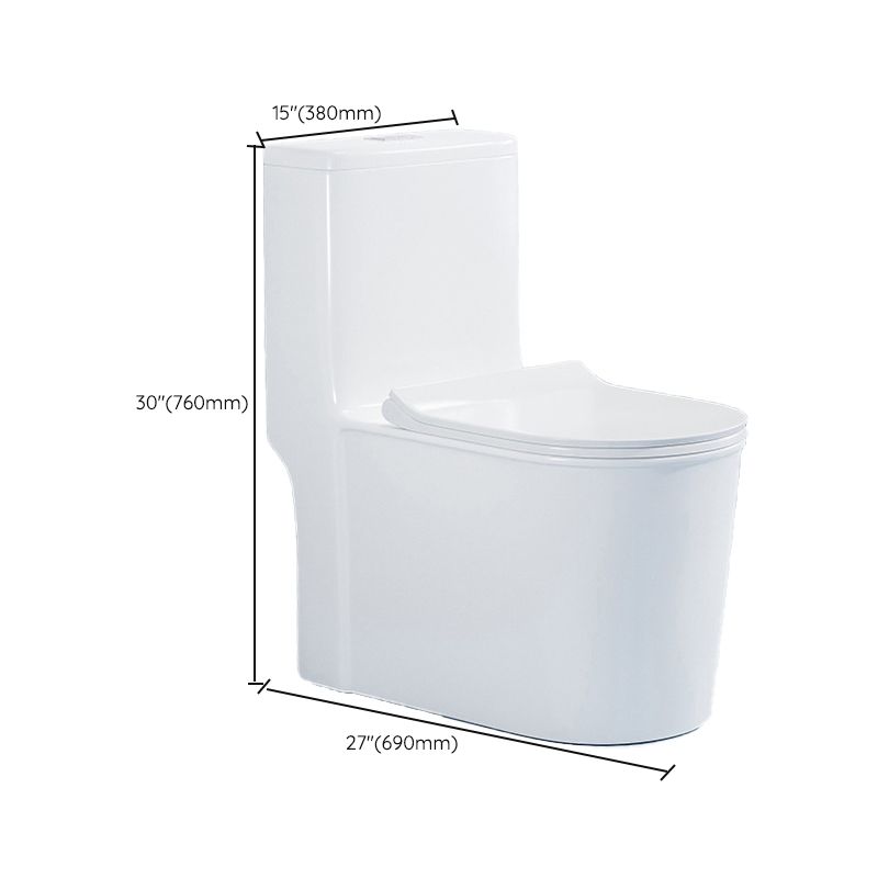 Contemporary 1 Piece Flush Toilet Floor Mounted White Urine Toilet for Washroom