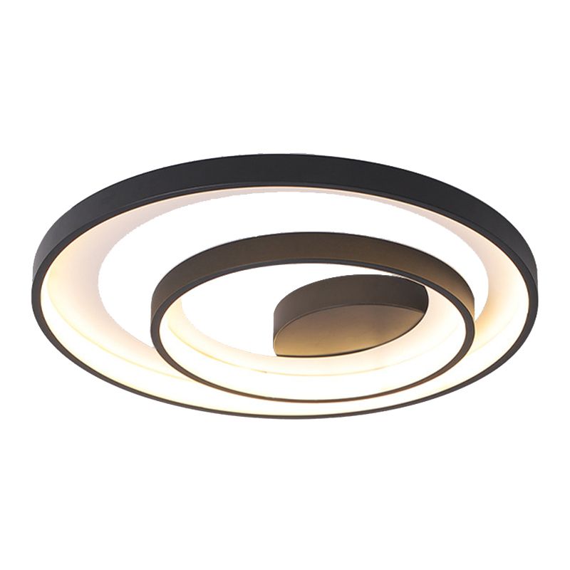 LED Circle 2 - Light Flush Mount Matte Black Iron and Acrylic Ceiling Flush