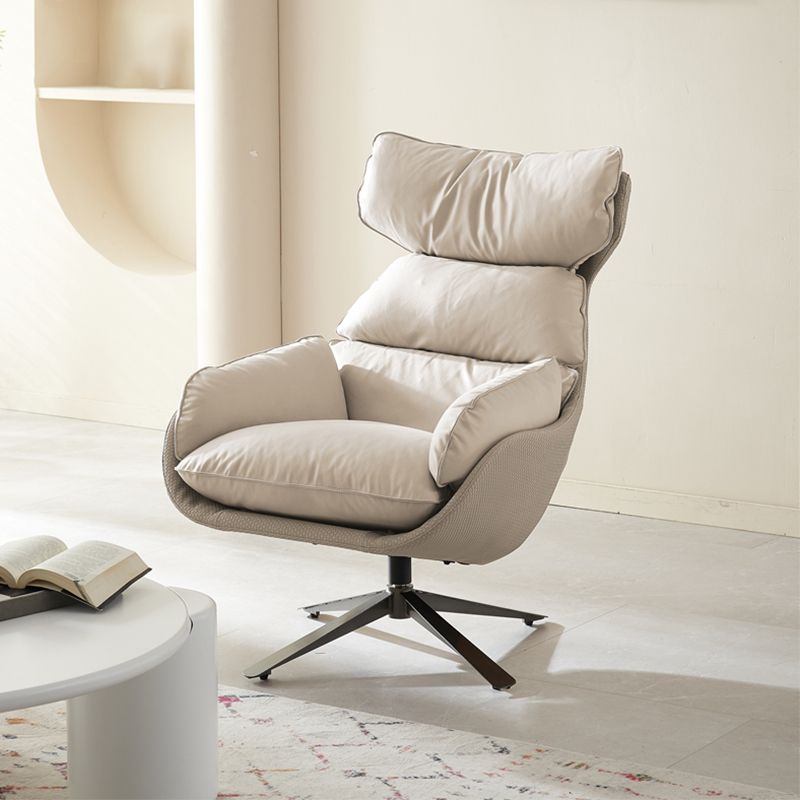 Contemporary Solid Color Arm Chair 4-Star Base Chair with Swivel