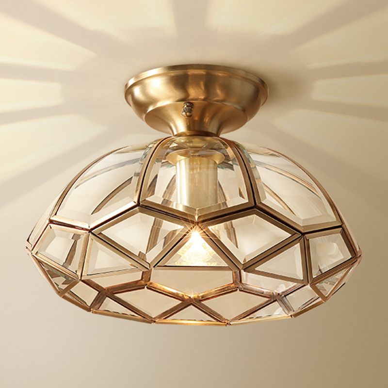 Prismatic Semi Flush Mound Light Glass Glass Vintage Plafond Vint Lights Flush Mount