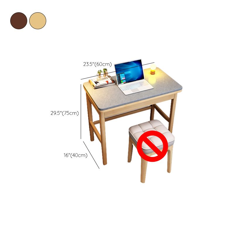 Wooden Desk and Chair Kids Writing Desk with Drawer 29.52" H Stone Top Child Desk