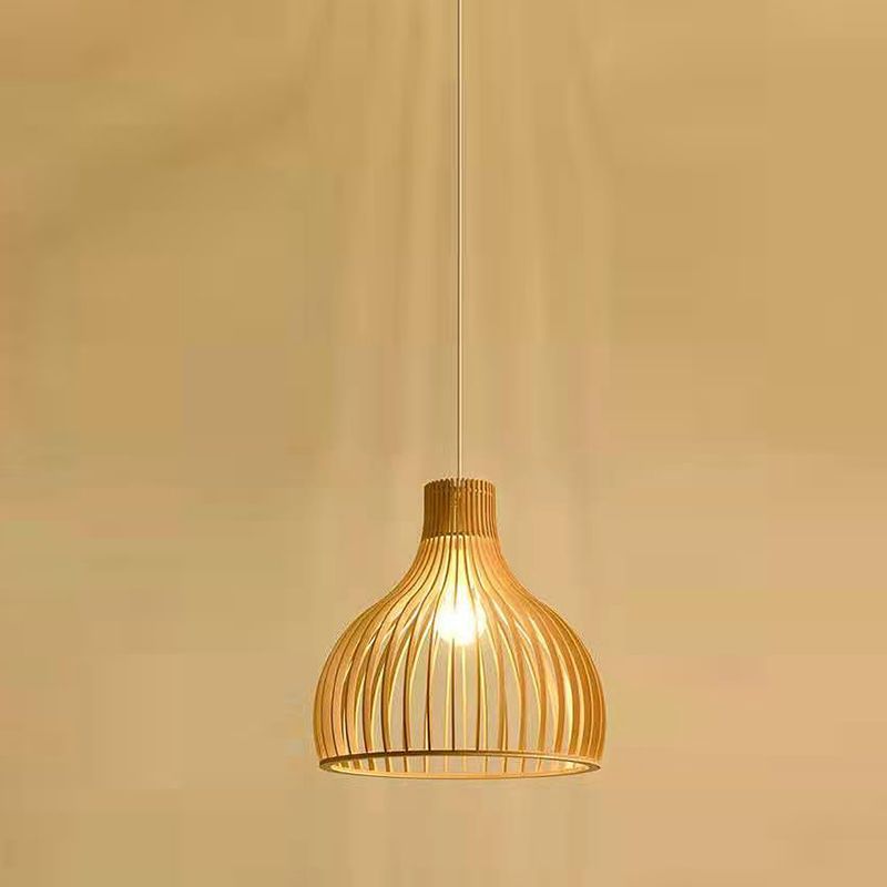 Wooden Hanging Light Modern Household Pendent Lighting Fixture for Sitting Room