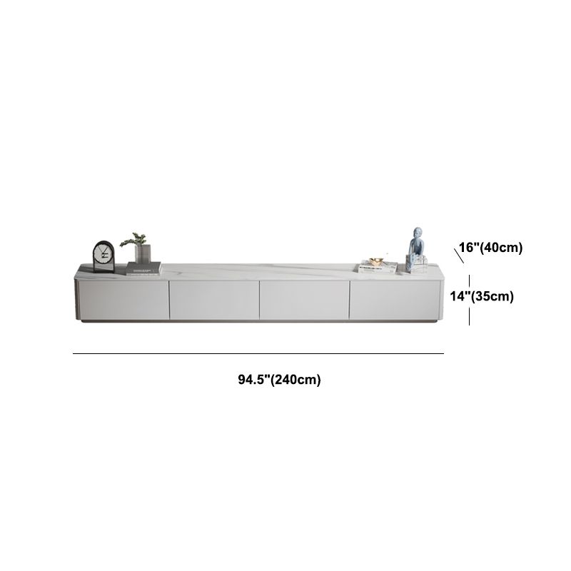 White TV Stand Contemporary TV Console with Drawers for Living Room