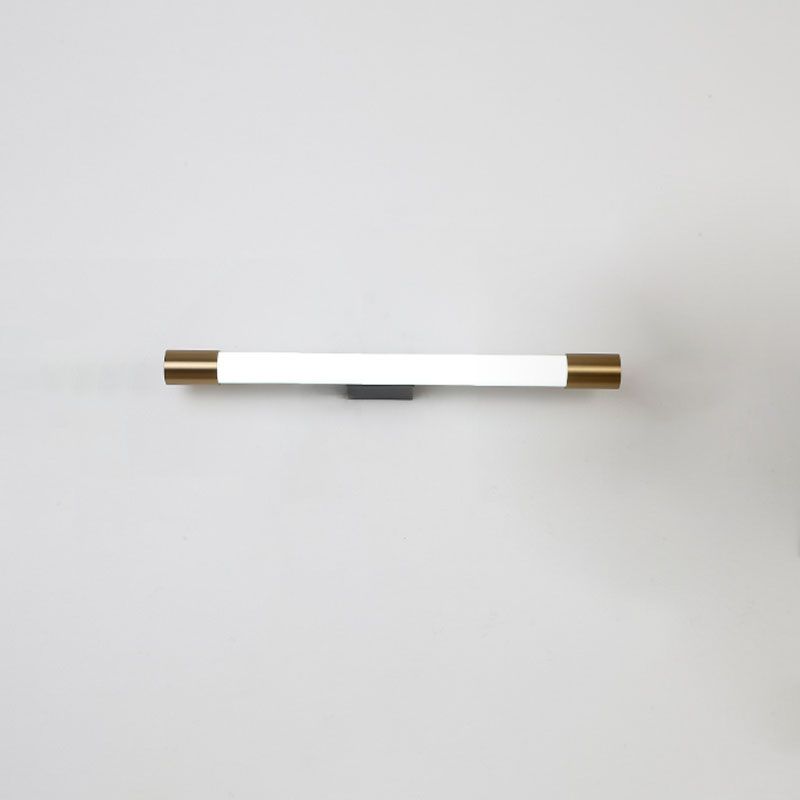 Gold Acrylic Contemporary Wall Sconce 1-Light Linear Wall Mounted Lighting for Bathroom