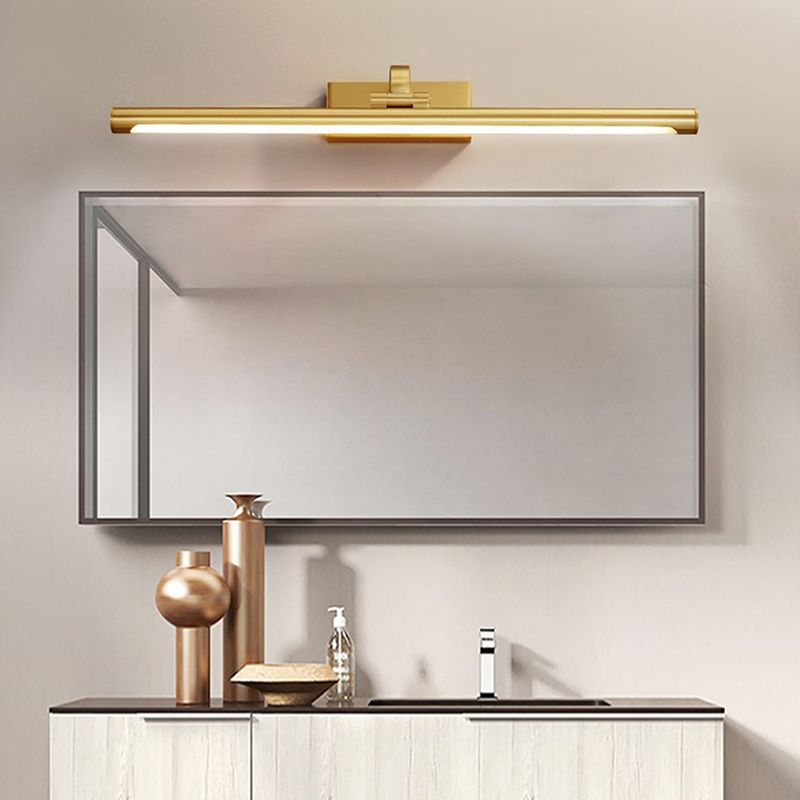 Contemporary Vanity Lights Elongated LED Wall Light Fixtures with Brass for Bathroom