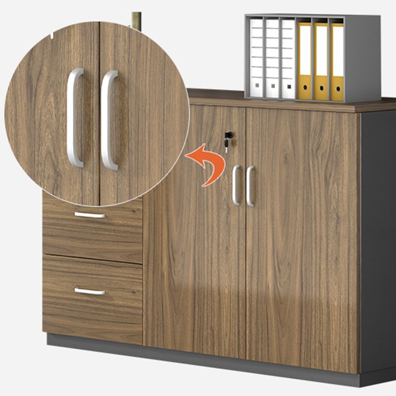 Nordic Style File Cabinets Solid Wood Frame Key Lock Horizontal File Cabinet