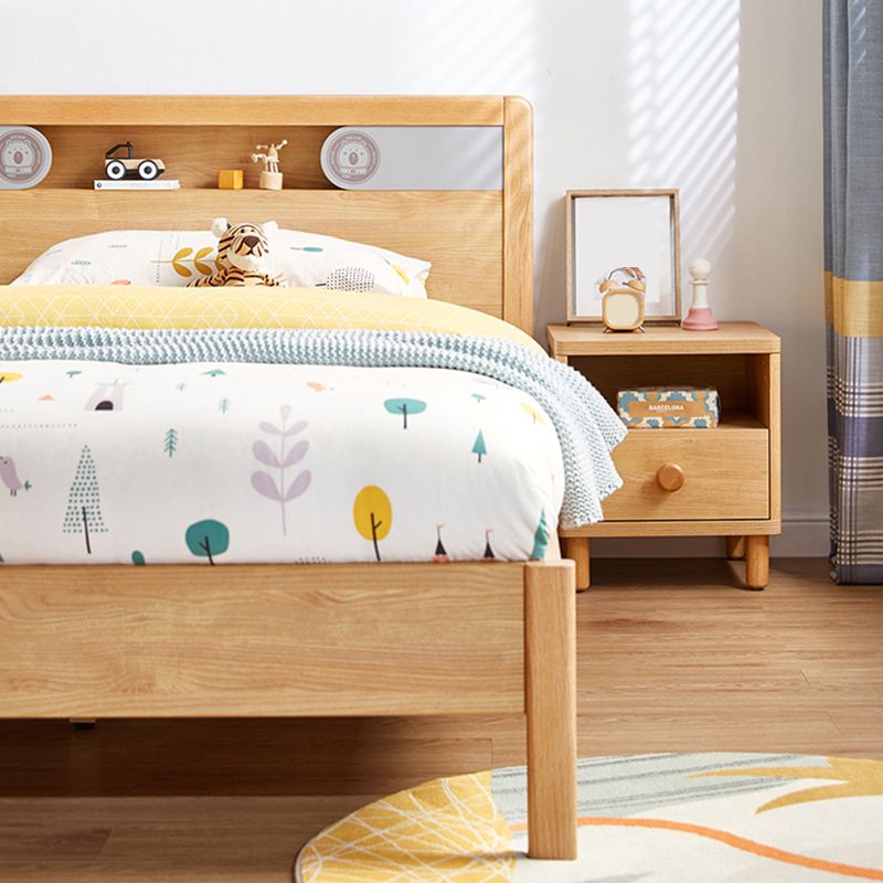 Modern Solid Wood Kids Bed Storage No Theme Panel Bed with Headboard