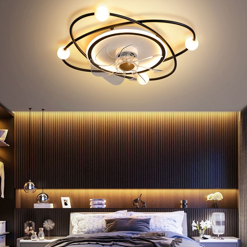 Nordic Geometric Fan Light Metal 5 Lights LED Flush Mount Light for Living Room