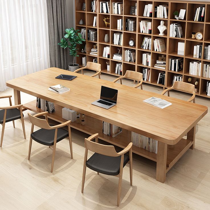 Solid Wood Writing Desk Contemporary Style Office Meeting Table