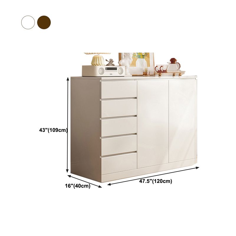 Modern Wooden Storage Chest Dresser Bedroom Storage Chest in White and Brown