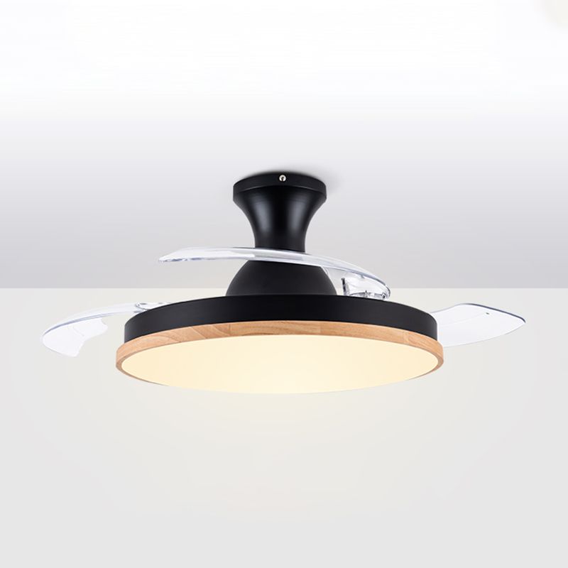 Metal Round Shape Ceiling Fans Light Modern Style 1-Light Ceiling Fan Light