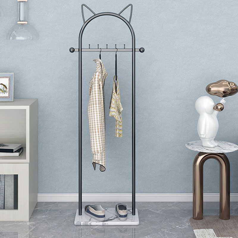 Modern Metal Hall Stand with Hooks Storage Shelf Coat Hanger