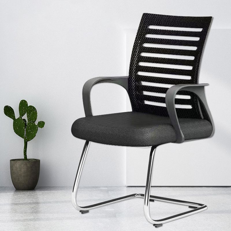 Modern Metal Conference Chair No Wheels Black Conference Chair