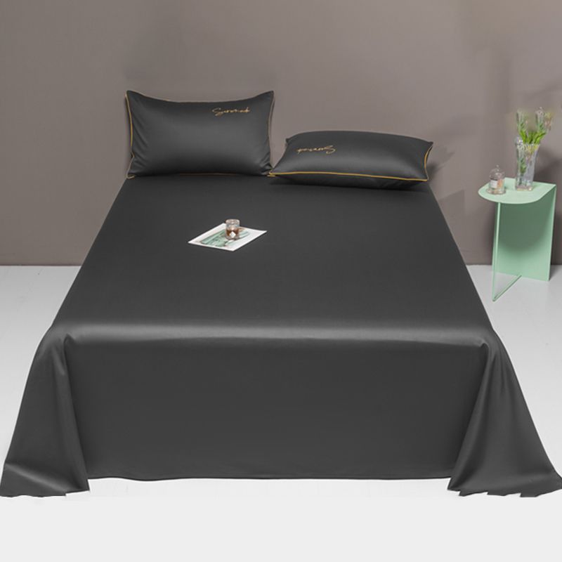 Sateen Weave Sheet Set Solid Color Soft Breathable Bed Sheet Set