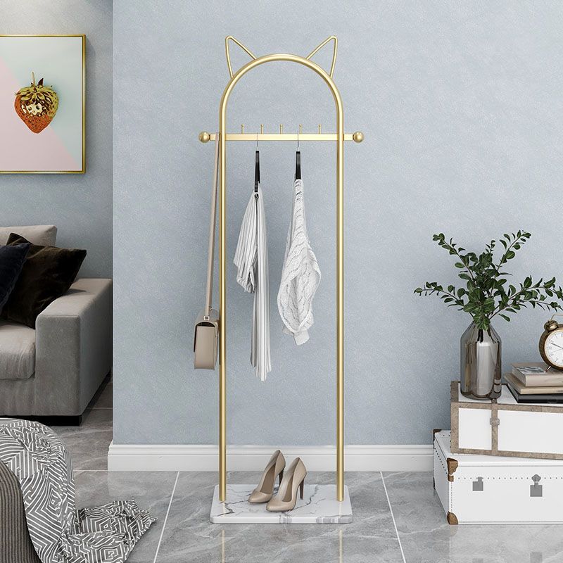 Contemporary Hall Stand Metal Hooks Included No Distressing Free Standing Rack Metal