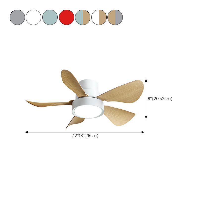 Wooden LED Ceiling Fan Light Fixture Modern Ceiling Lamp for Bedroom