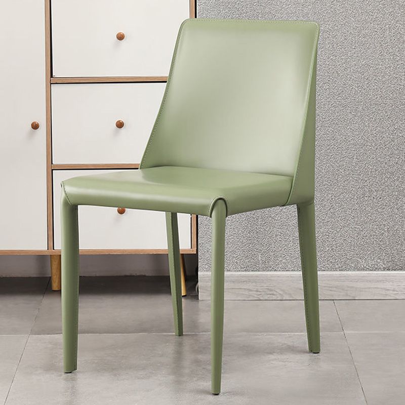 Upholstered Side Chair Leather Armless Dining Chair for Dining Room