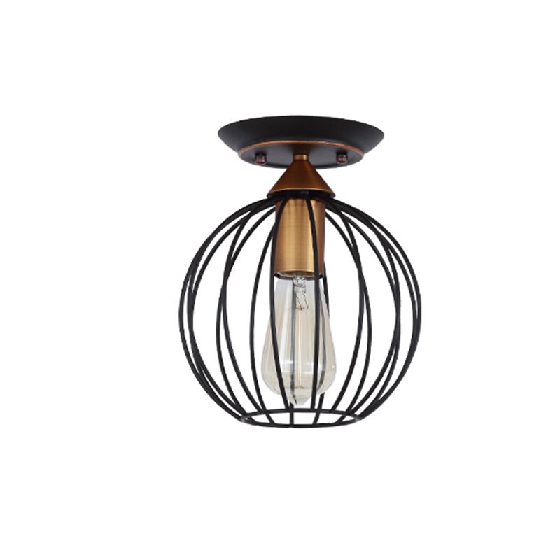 Industrial Style Ceiling Lamp 1-Light Ceiling Mount Light with Metal Shade for Aisle