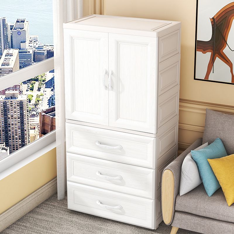 Modern Style Plastic Kid's Wardrobe Door Included Armoire Cabinet for Bedroom