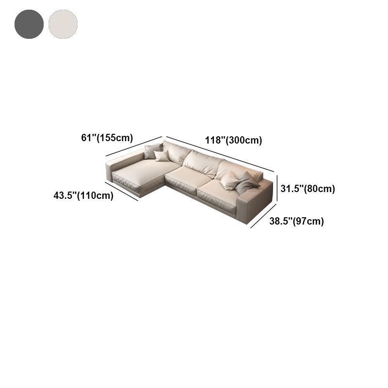 Glam Style Sectional Latex Upholstery Filled Faux Leather White/grey/black/orange Sofa