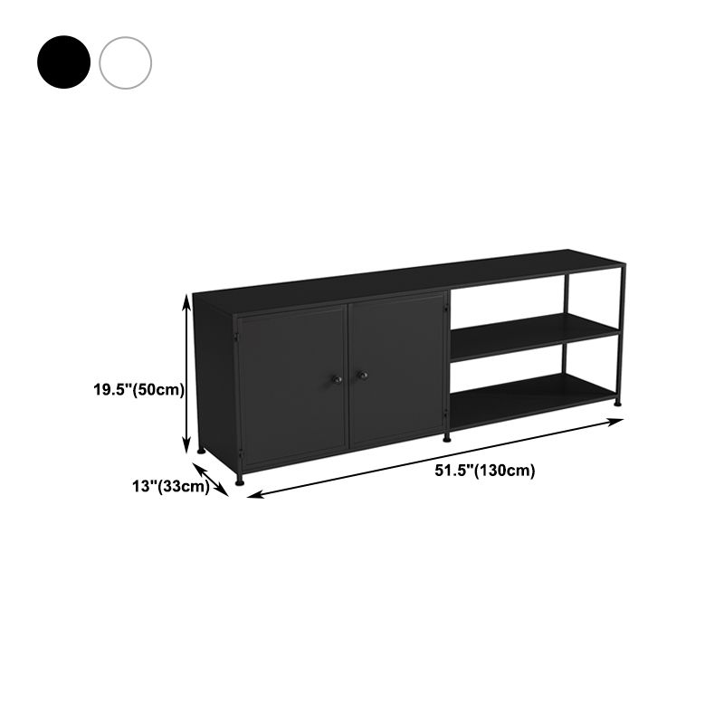 12.99"D TV Stand Industrial Style Open Storage TV Console with 3-shelf