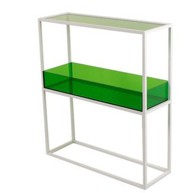 Contemporary Acrylic Bookcase Etagere Open Back Bookshelf with Shelves