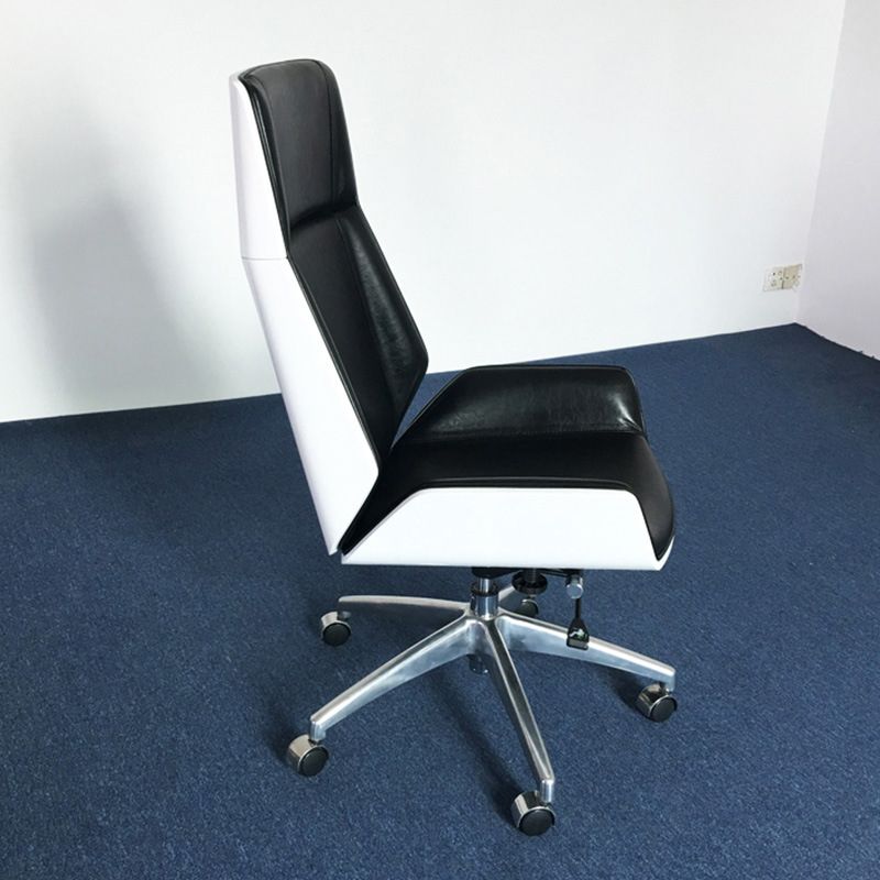 High Back Executive Chair Contemporary Armless Chair with Wheels