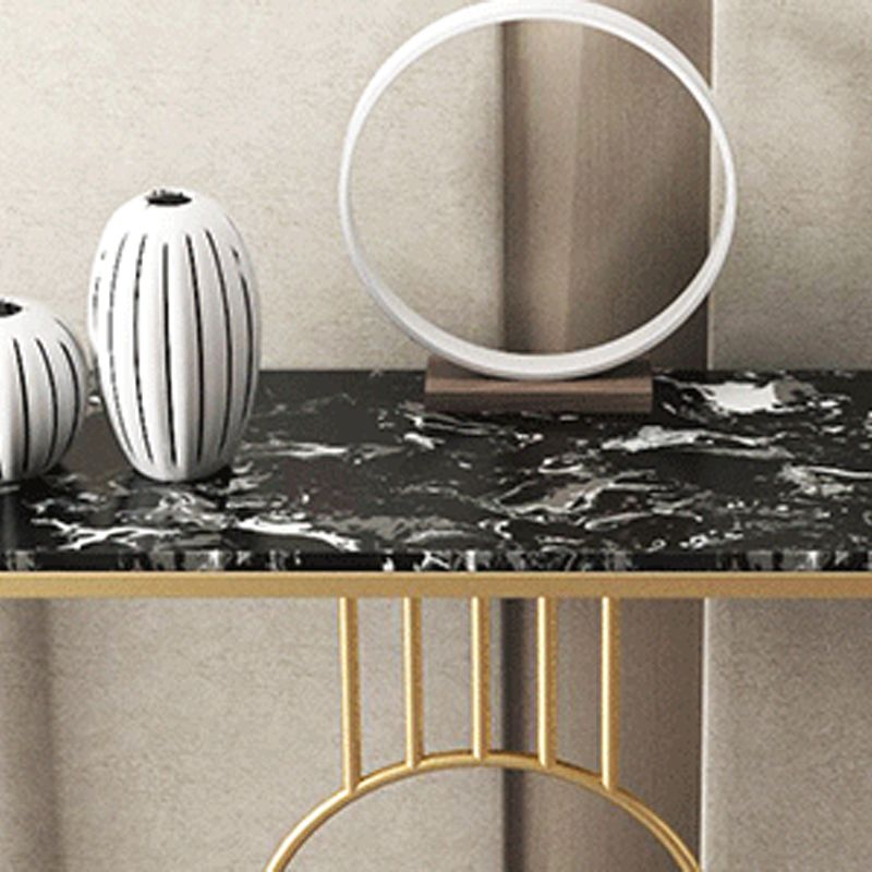 Marble Oval Console Table, 31.5"  Gold Metal Base Console Table for Hall