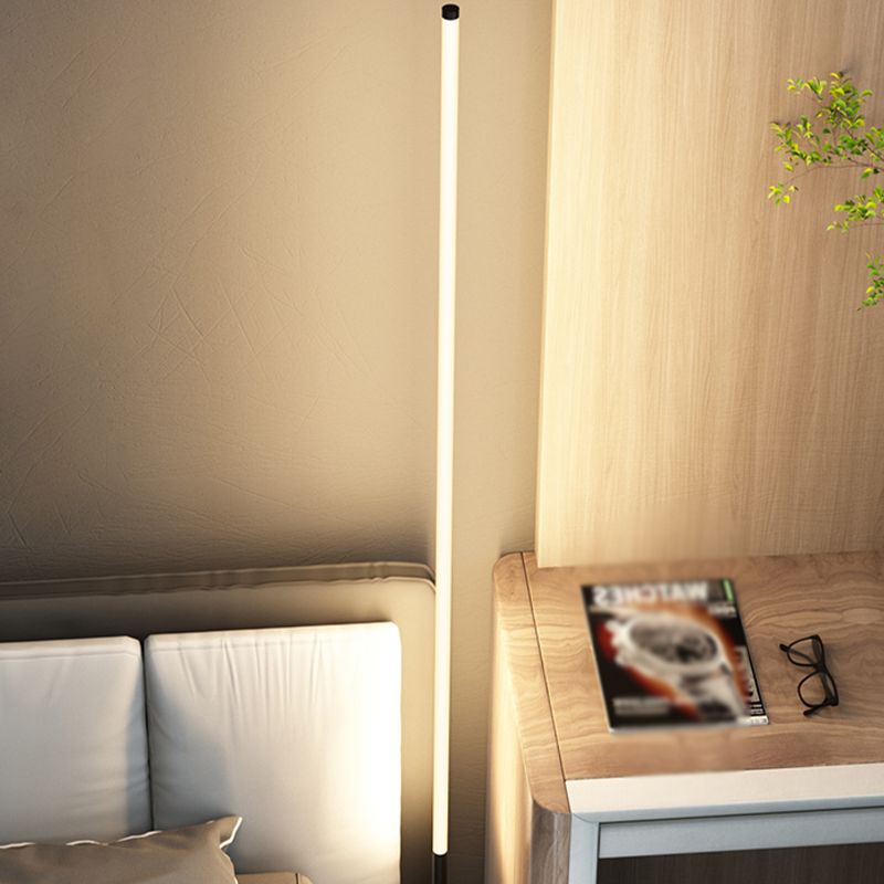 Linear Shape Floor Lamp Modern Style Metal Single Light Floor Lamp