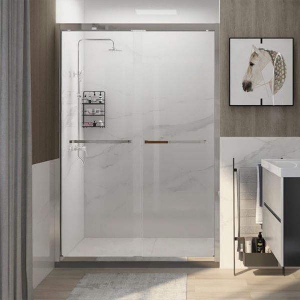 Modern Double Sliding Shower Door Frame Clear Metal Shower Bath Door