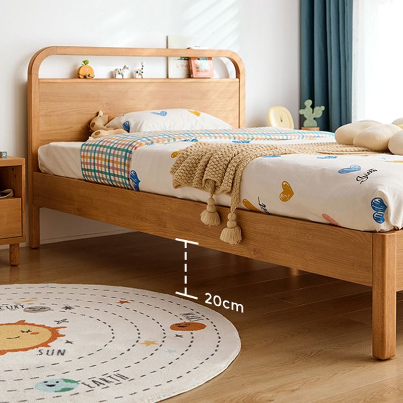 No Theme Panel Bed Modern Solid Wood Standard Bed with Storage