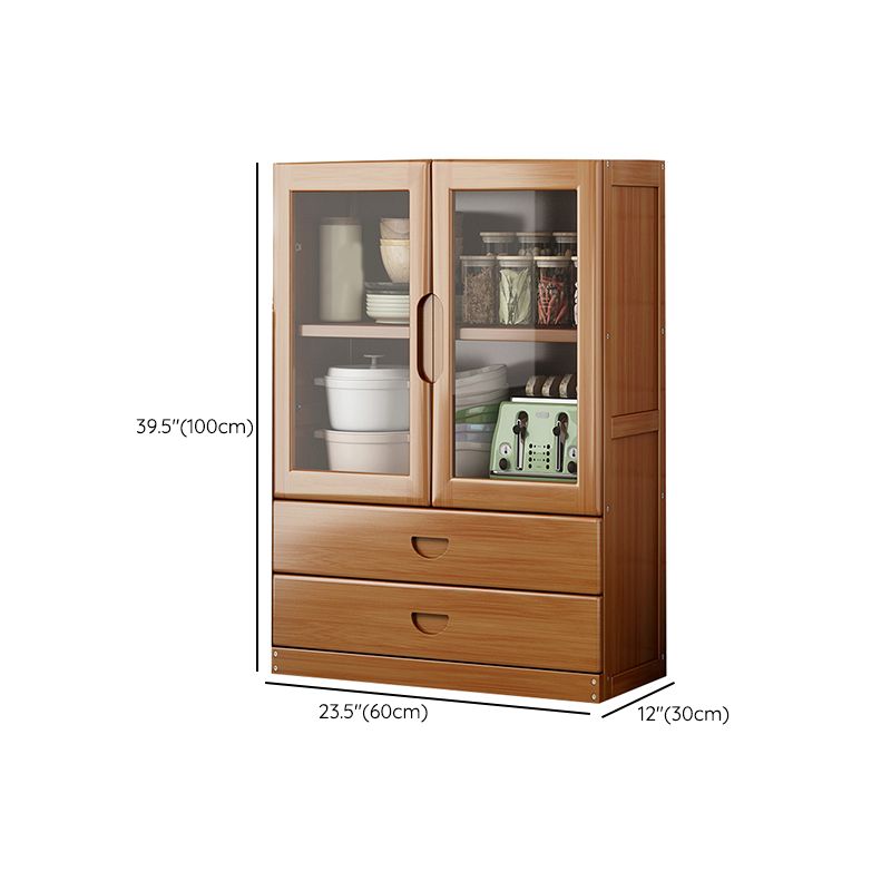 Contemporary Sideboard Table Bamboo Sideboard Cabinet with Doors for Kitchen