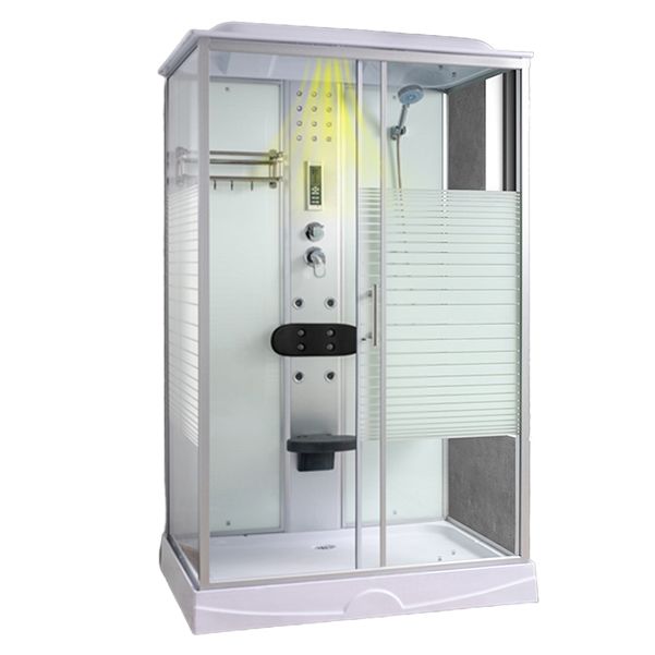 Rectangle Shower Stall Tempered Glass Shower Stall with Towel Bar