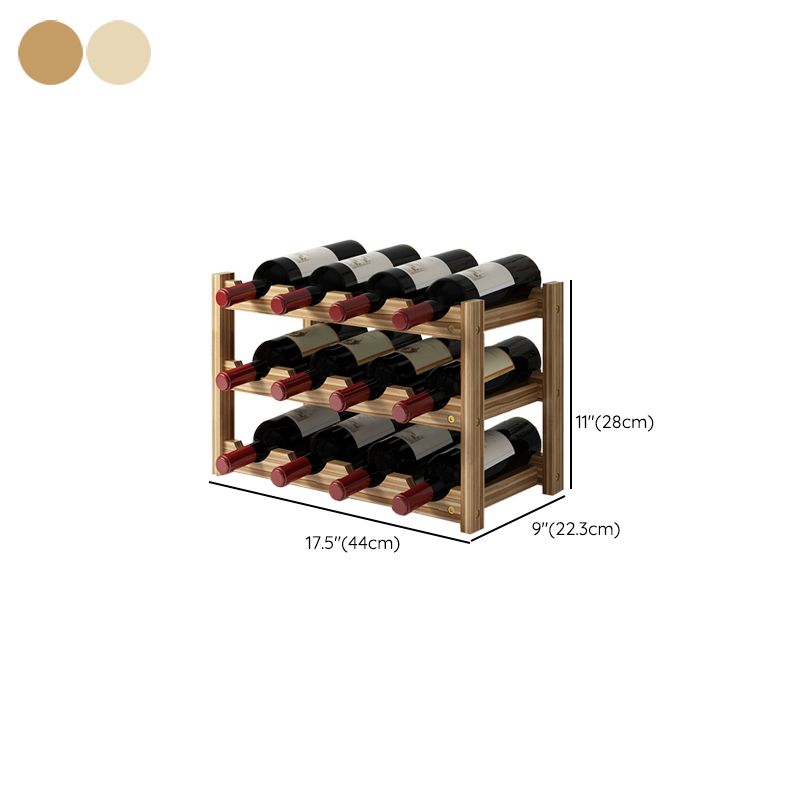 Modern Countertop Wine Bottle Holder Pine Bottle Wine Rack with Shelf