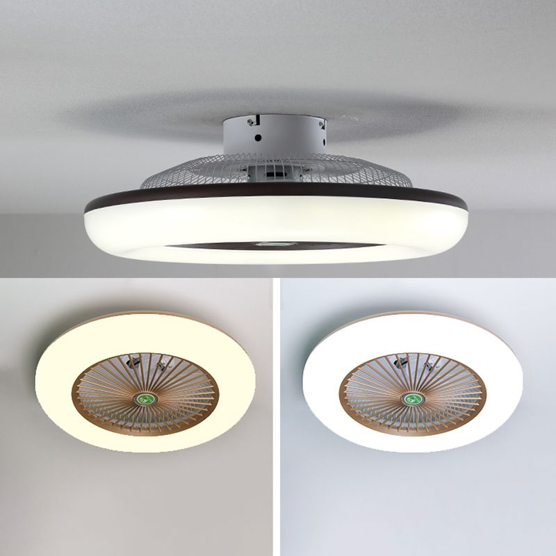 Dortoir rond ventilateur de plafond LED métallique