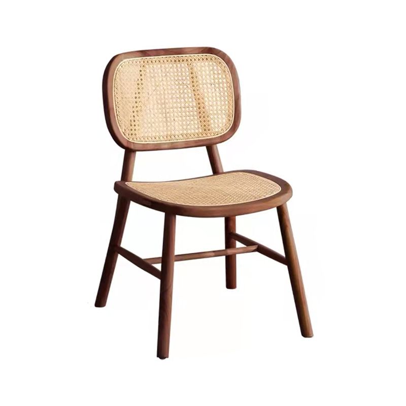 Scandinavian Style Wicker Dining Chairs for Home Open Back Side Chair