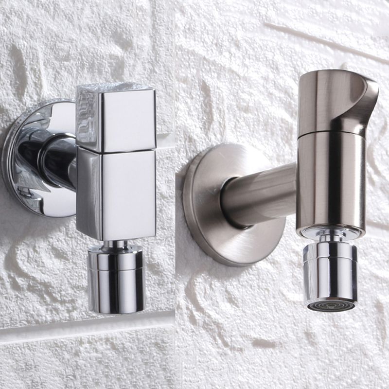 Contemporary Wall Mounted Bathroom Faucet Knob Handle Solid Brass Circular Faucet