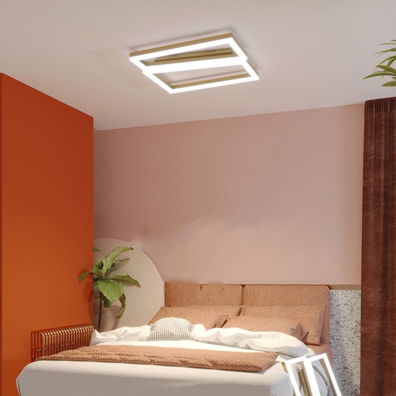 Square LED Flush Mounted Ceiling Lights Simplicity Lighting Fixture for Bedroom