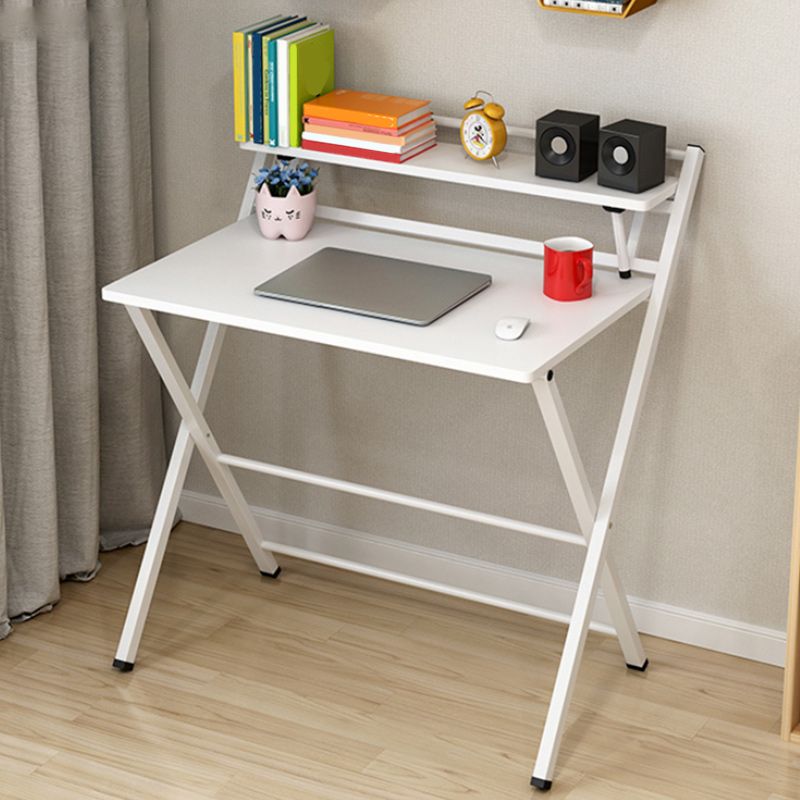 Foldable Home Wood Writing Desk with Storage Shelves Lap Desk Multiple Colors Study Desk