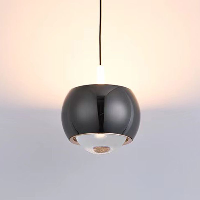 Postmodern Style Aluminum Pendant Light Colorful 4" Wide LED Hanging Pendant for Bedroom